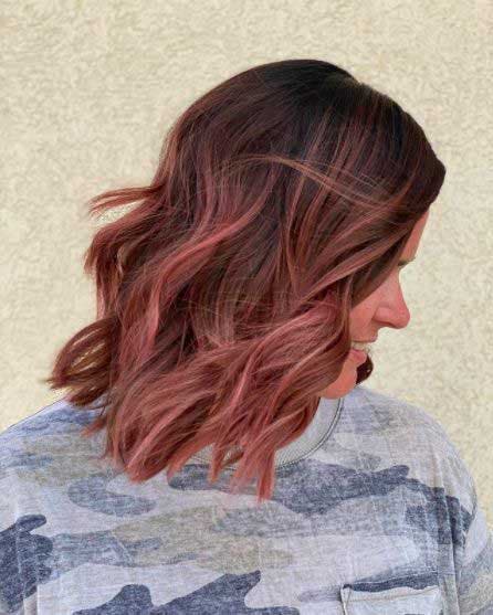 Balayage brun fraise Balayage brun fraise