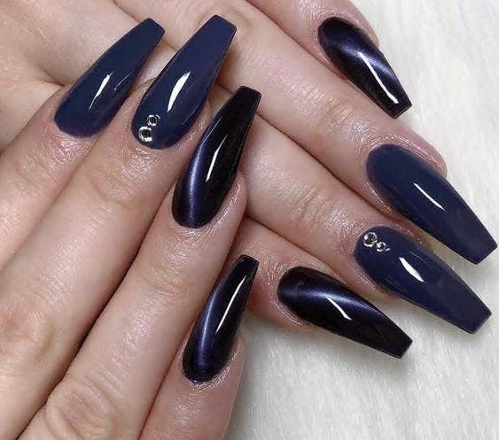 Ongles Ballerine Bleu Foncé Ongles Ballerine Bleu Foncé