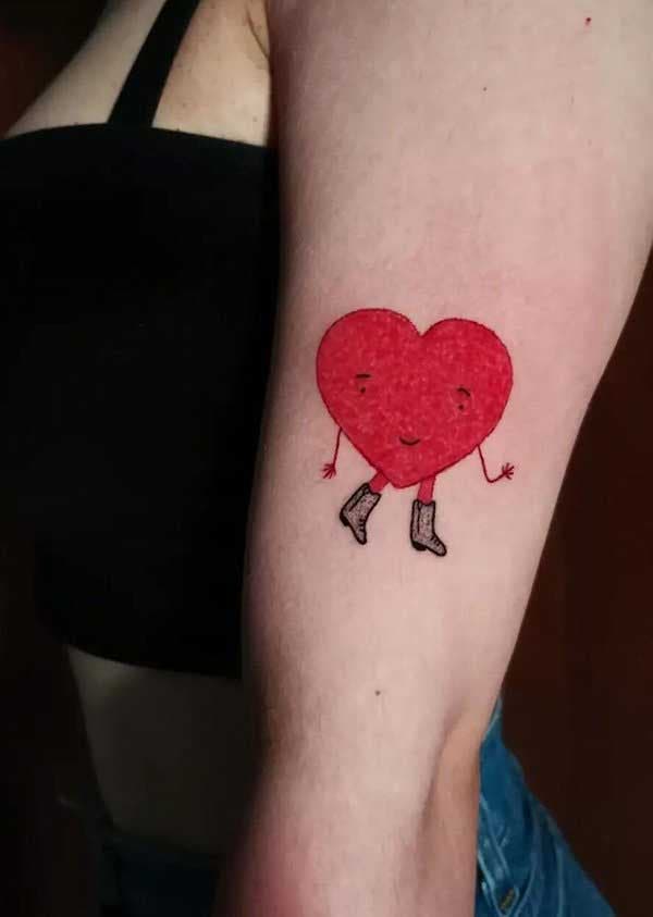 Tatouage de cœur ludique Tatouage de cœur ludique