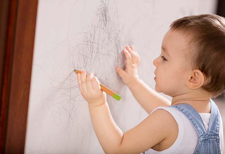Gribouillage sur un mur par un petit enfant – source : spm Gribouillage sur un mur par un petit enfant – source : spm